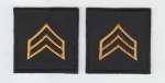 SGT Sergeant Chevron DARK GOLD on BLACK collar patches